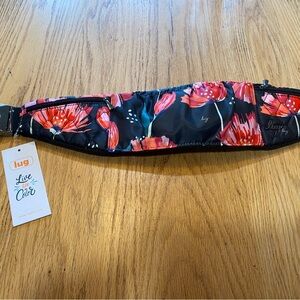 Lug Floral Belt Bag - Black and Red